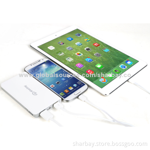 6,000mAh Emergency mobile phone chargers, with Dual USB Ports & Li-polymer Battery, RoHS/FCC/CENew